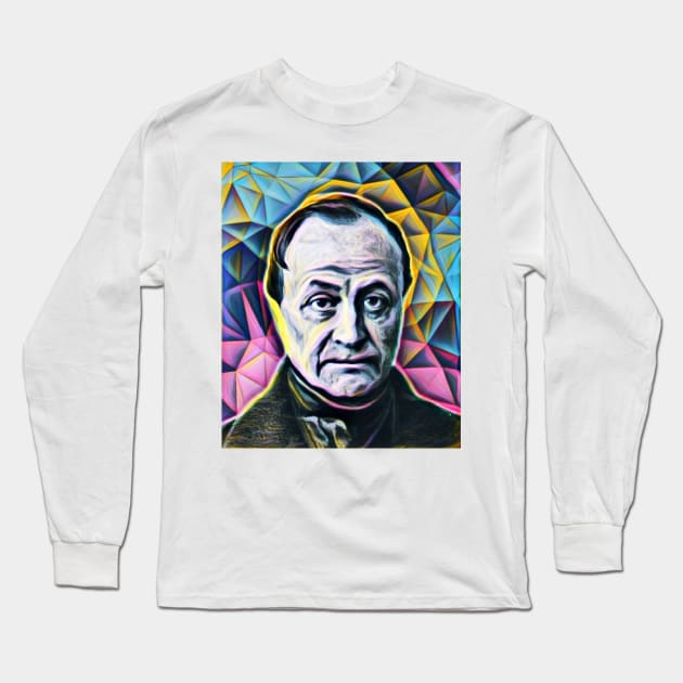 Auguste Comte Portrait | Auguste Comte Artwork 10 Long Sleeve T-Shirt by JustLit